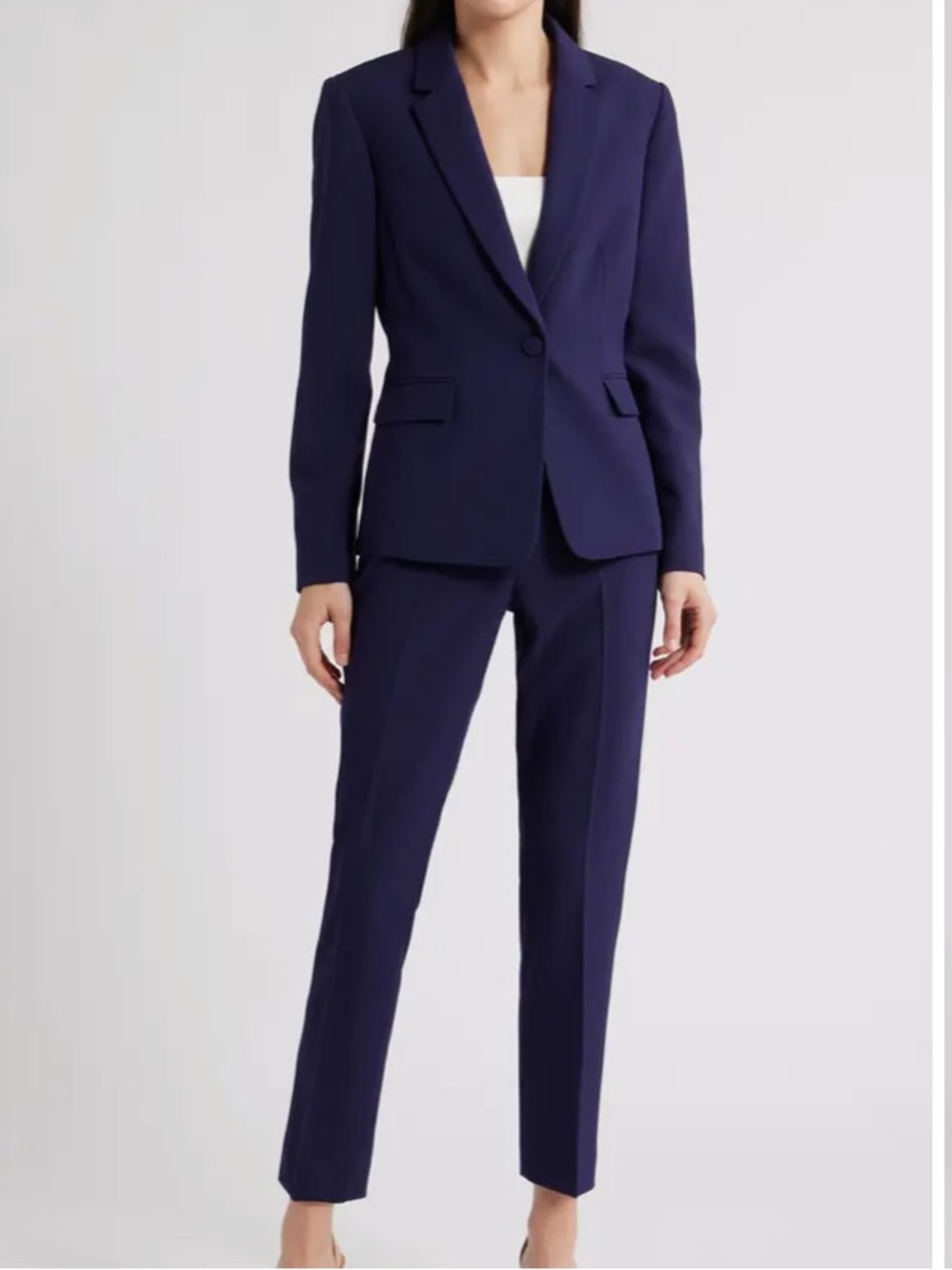 Le Suit Navy Blue Pantsuit